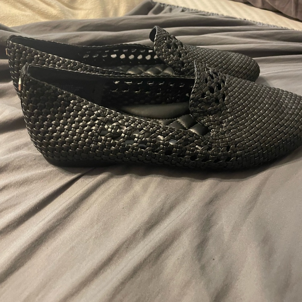 Birdies The Starling Black Woven Leather Flats size 7.5